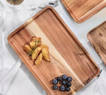 Acacia Log Rectangle Solid Wooden Plate Tray | 30x20cm