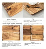 Acacia Log Rectangle Solid Wooden Plate Tray | 30x20cm