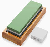 Sharp Pebble Premium Whetstone Kit Grit 3000/8000 W/Base & Flattening Stone