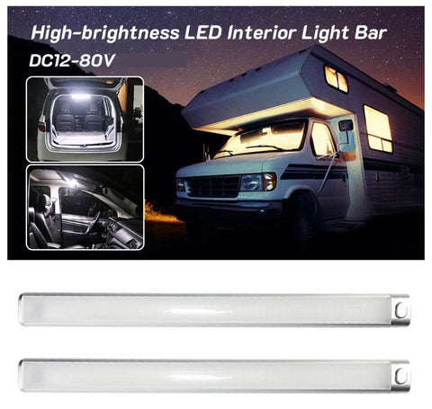 2pcs Car/Home 12-85V Interior Light Bar W/On/Off Switch