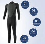 3mm Stretchy Men’s Long-Sleeve Full Bodysuit Wetsuit | Black | Medium