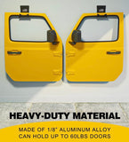2 Pack Heavy Duty Door Hanger Bracket Wall-Mounted | All Year Jeep Wrangler | Flag Pattern