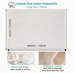 2 Pack Cheesecloth Unbleached Pure Cotton | Grade 90 - 90x100cm