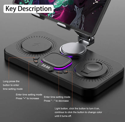 6-IN-1 Wireless Charger Dock Station W/Clock LED | Y21