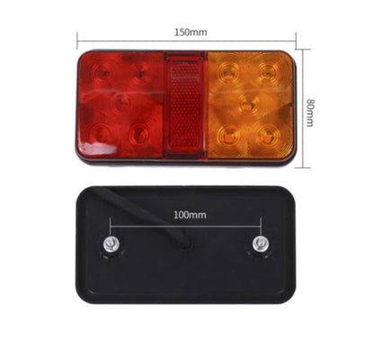 Pair 10LED Trailer Lights Tail Lamp Stop Indicator 12V&24V