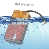 Pair 10LED Trailer Lights Tail Lamp Stop Indicator 12V&24V