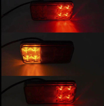 Pair 10LED Trailer Lights Tail Lamp Stop Indicator 12V&24V