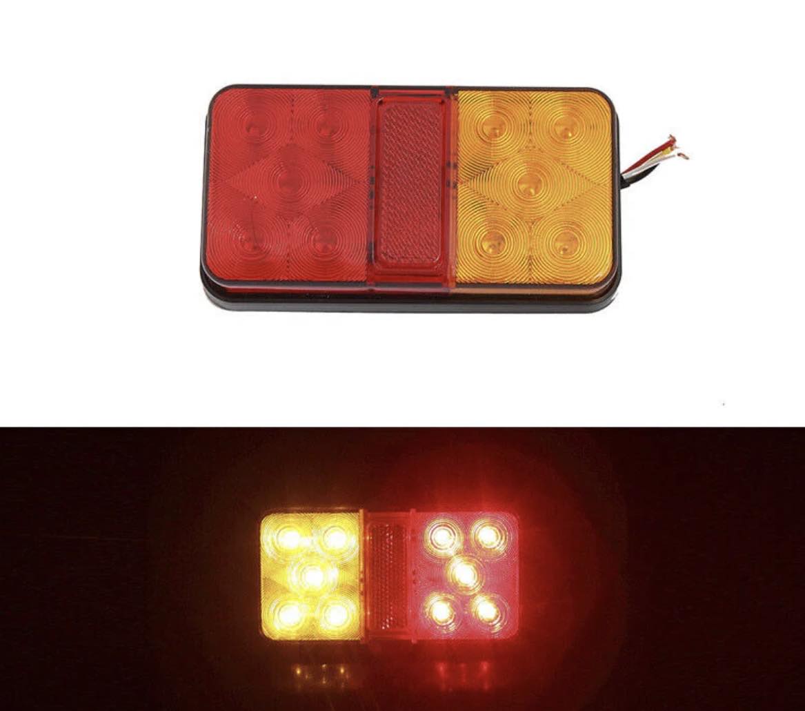 Pair 10LED Trailer Lights Tail Lamp Stop Indicator 12V&24V