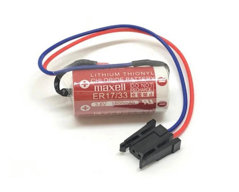 MAXELL ER17/33 3.6V 1600mAh PLC Battery W/Black Plug