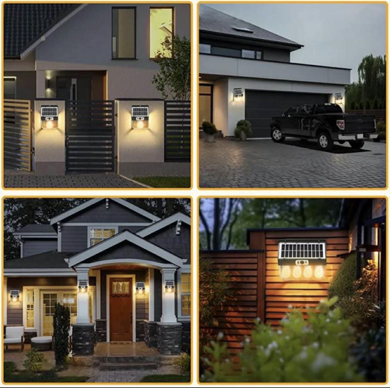 Tangsten Bulb Solar Wall Light W/Remote | 4 Bulb | W7116-4