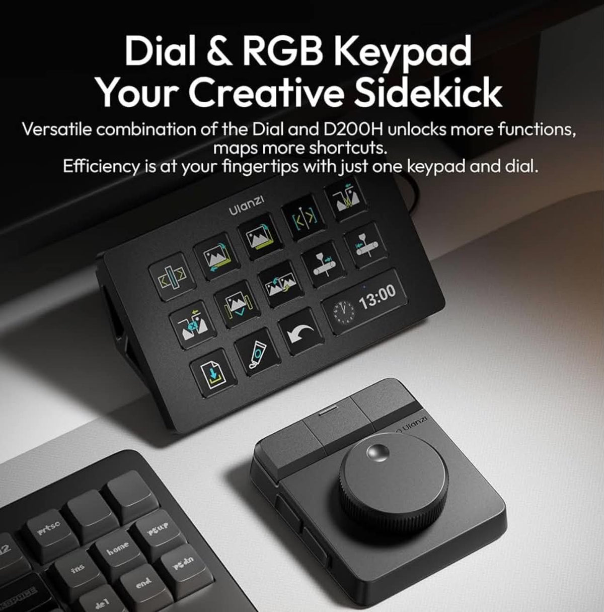 ULANZI DIAL D100H Editing Keyboard | Windows and MacOS