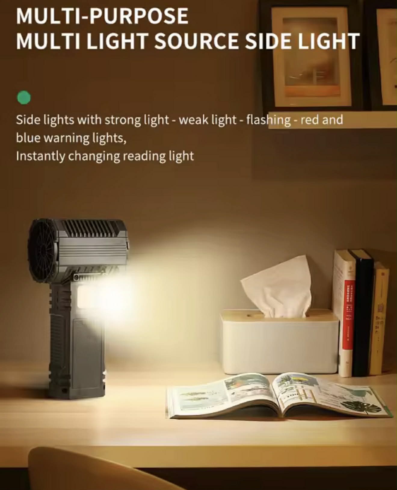 F029 Violent Fan Dual Blow-Suction W/Light+2*Attachments
