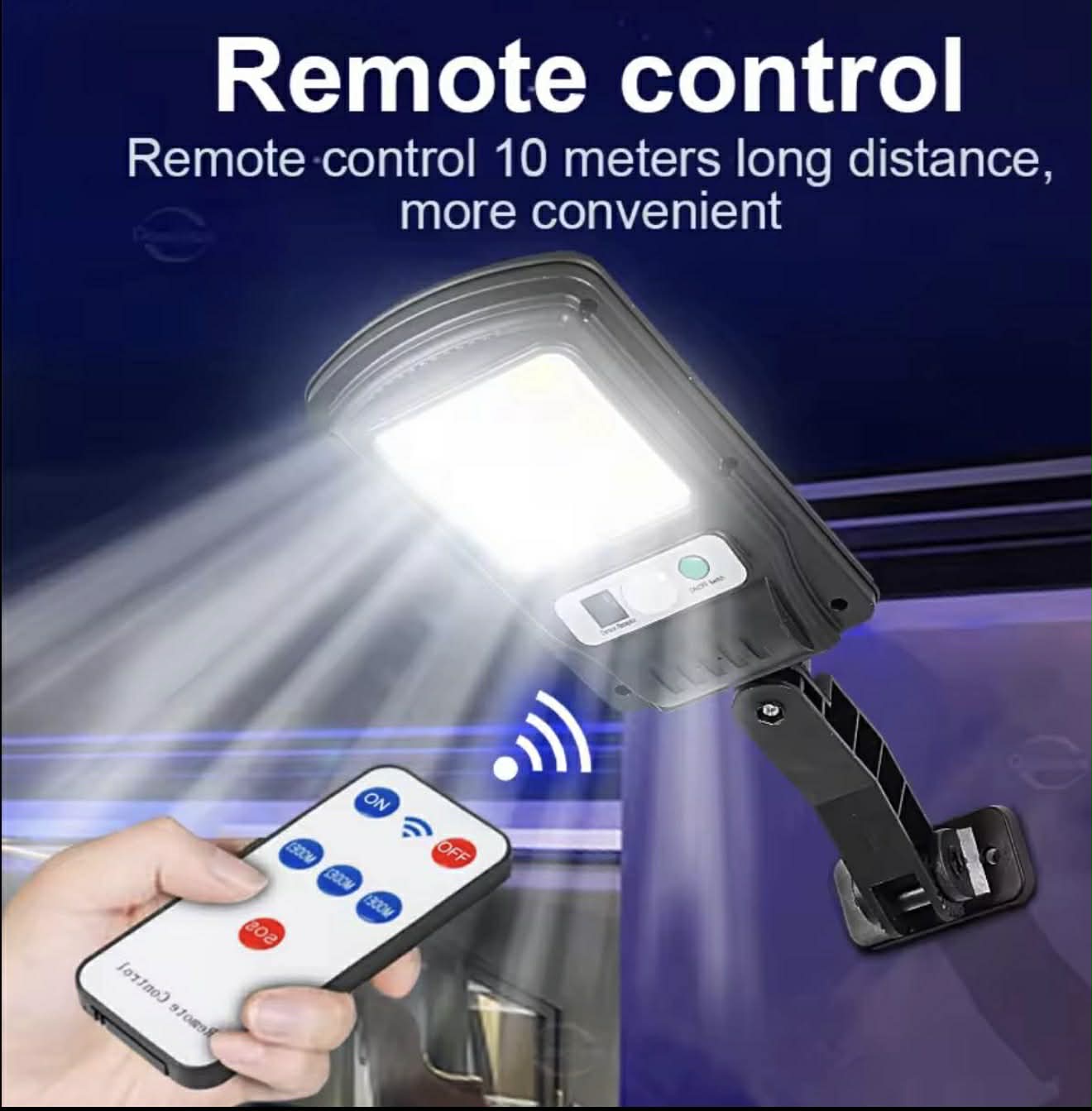 COB Street Solar Sensor Wall Light W/Remote control | BK-818-6