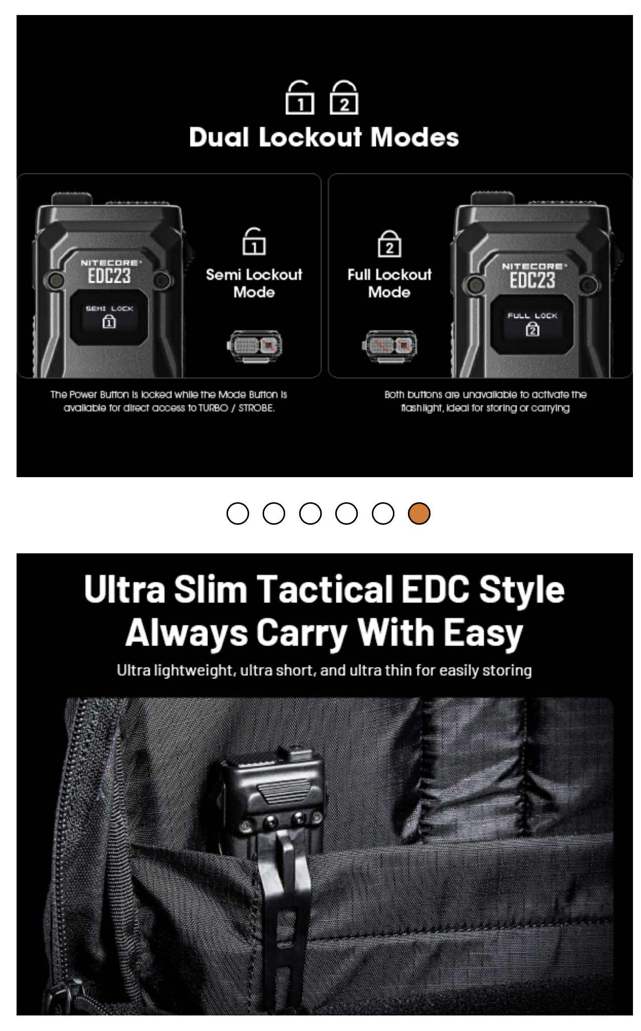 Nitecore EDC23 2500LM Ultra Slim Tactical Flashlight