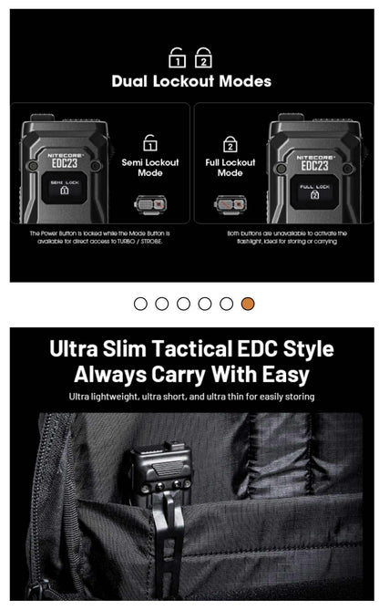 Nitecore EDC23 2500LM Ultra Slim Tactical Flashlight