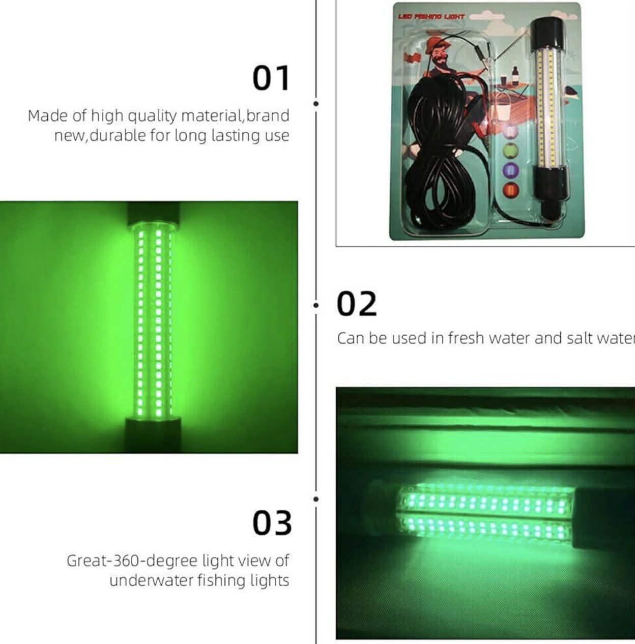 Underwater Submersible 126 LED Green Night Fishing