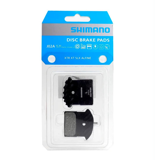 SHIMANO J02A Resin Disc Brake Pads & Spring (W/Fin) | XTR, XT, SLX, ALFINE