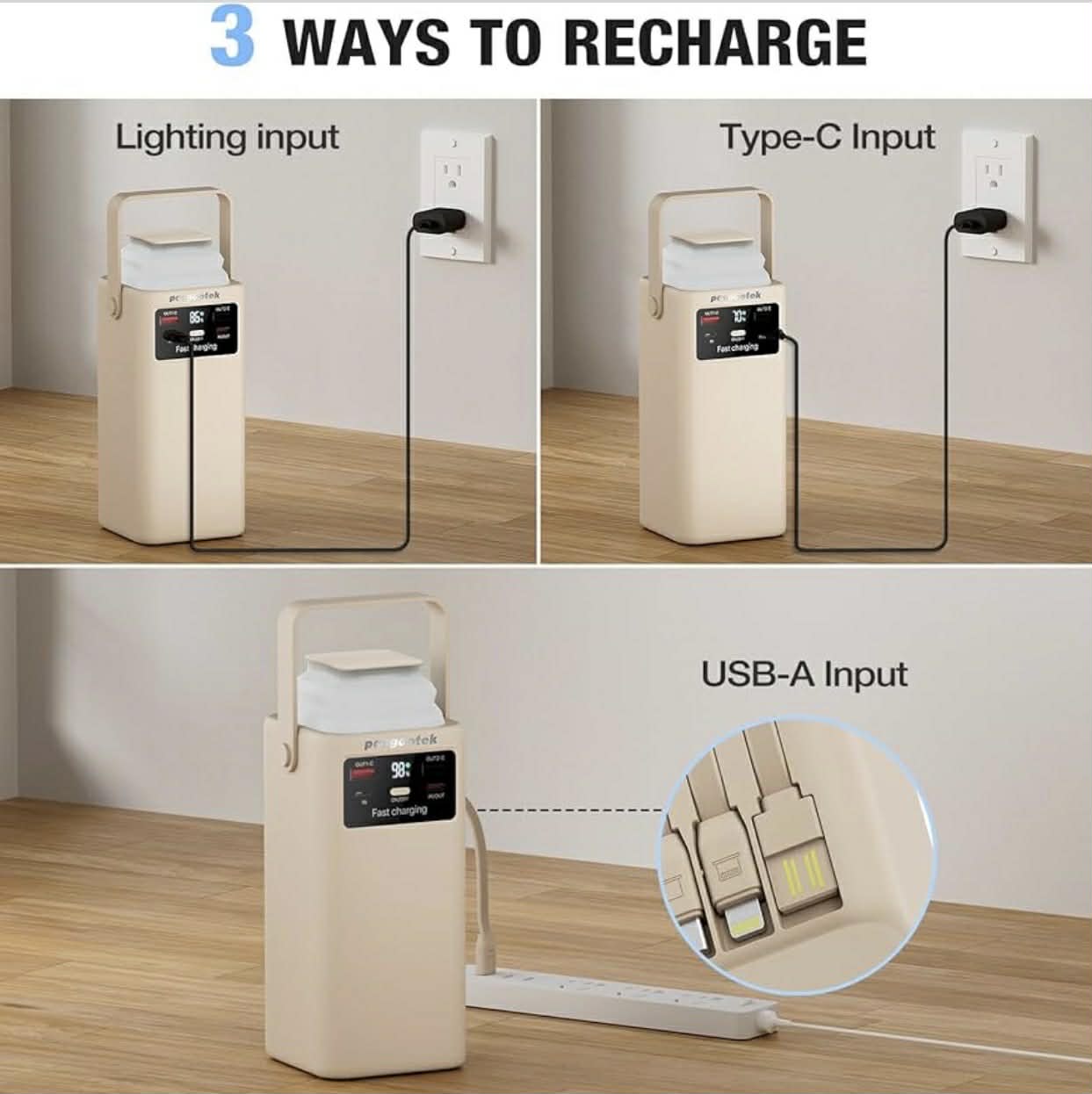 6in1 Power Station 80000mAh PD Fast Charge W/Built-in Cable | AS49