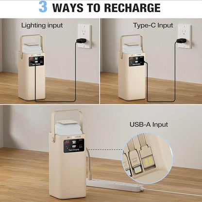 6in1 Power Station 80000mAh PD Fast Charge W/Built-in Cable | AS49