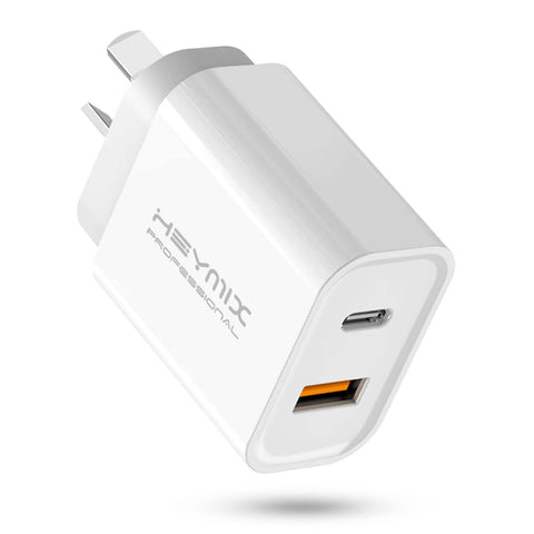20W USB C Fast Charger 2-Port PD USB-C Wall Plug with Fast Charging