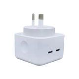 Dual USB-C Port Power Adapter Type C Plug Compatible with iPhone 14 Pro Max iPad