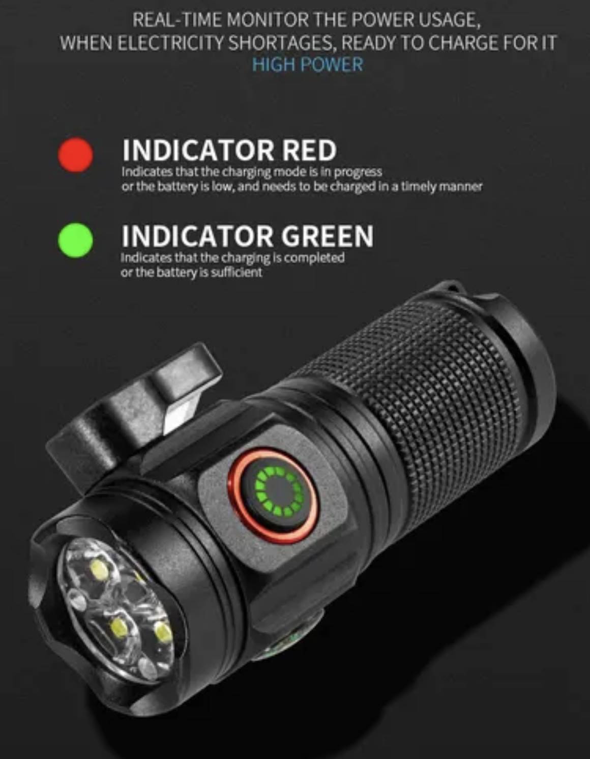 LED Flashlight Mini Adventure Torch Portable Strong Lamp W/Tail Magnet Pen Clip or Safety Belt Cutter