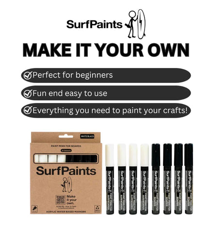 SurfPaints Black & White Set - Size 4mm Bullet Nibs