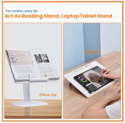 Portable Lap Desk Tablet iPad Book Drawing Stand W/Book Clip