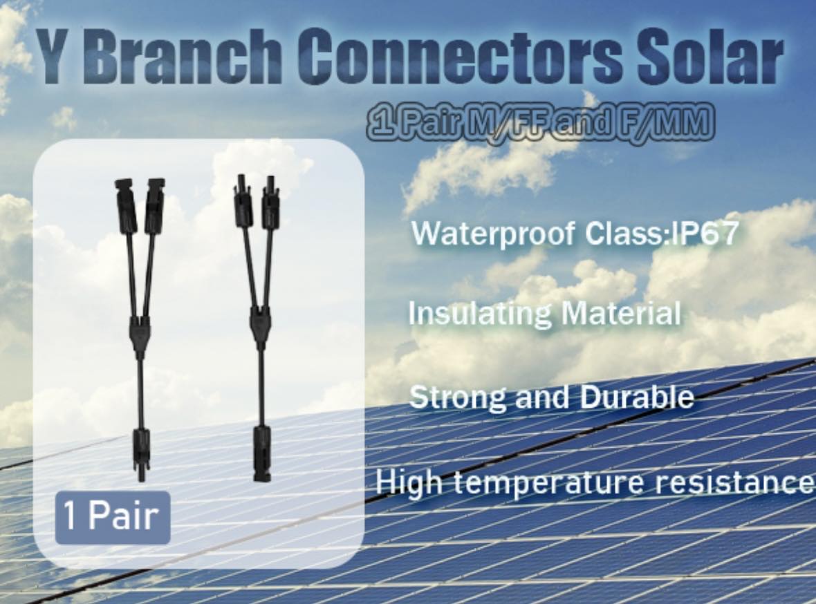 Pair Y Branch Splitter Cable (M/2F) and (F/2M) Solar Panel Cable MC4