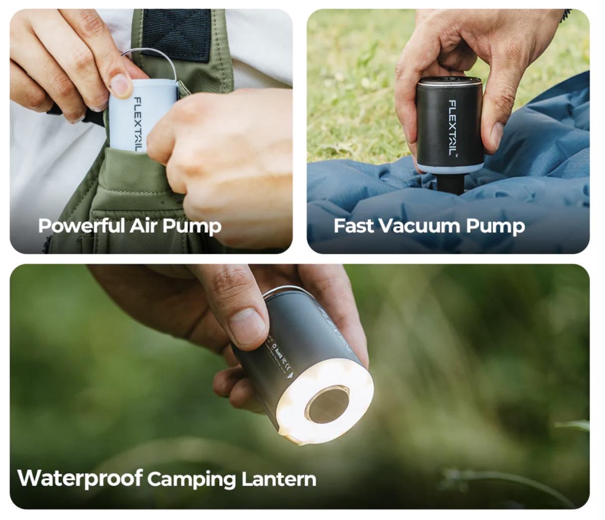 FLEXTAIL Tiny Pump 2X Portable Air Pump W/Case & Lampshade