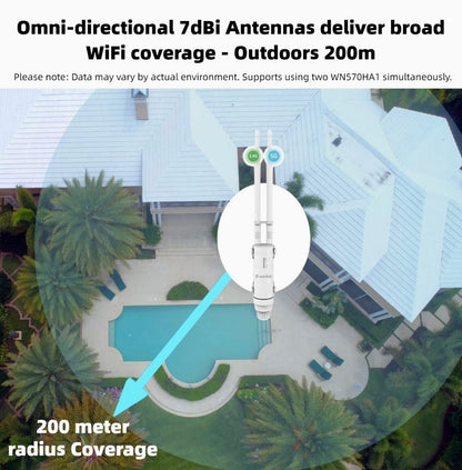 WAVLINK AC600 Dual Band Outdoor Wi-Fi Range Extender W/2*Antenna
