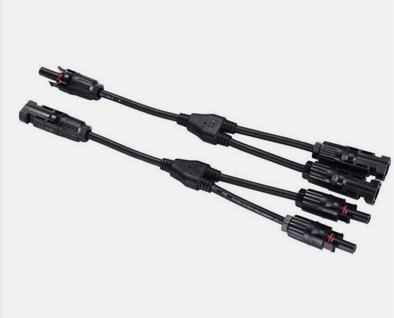 Pair Y Branch Splitter Cable (M/2F) and (F/2M) Solar Panel Cable MC4