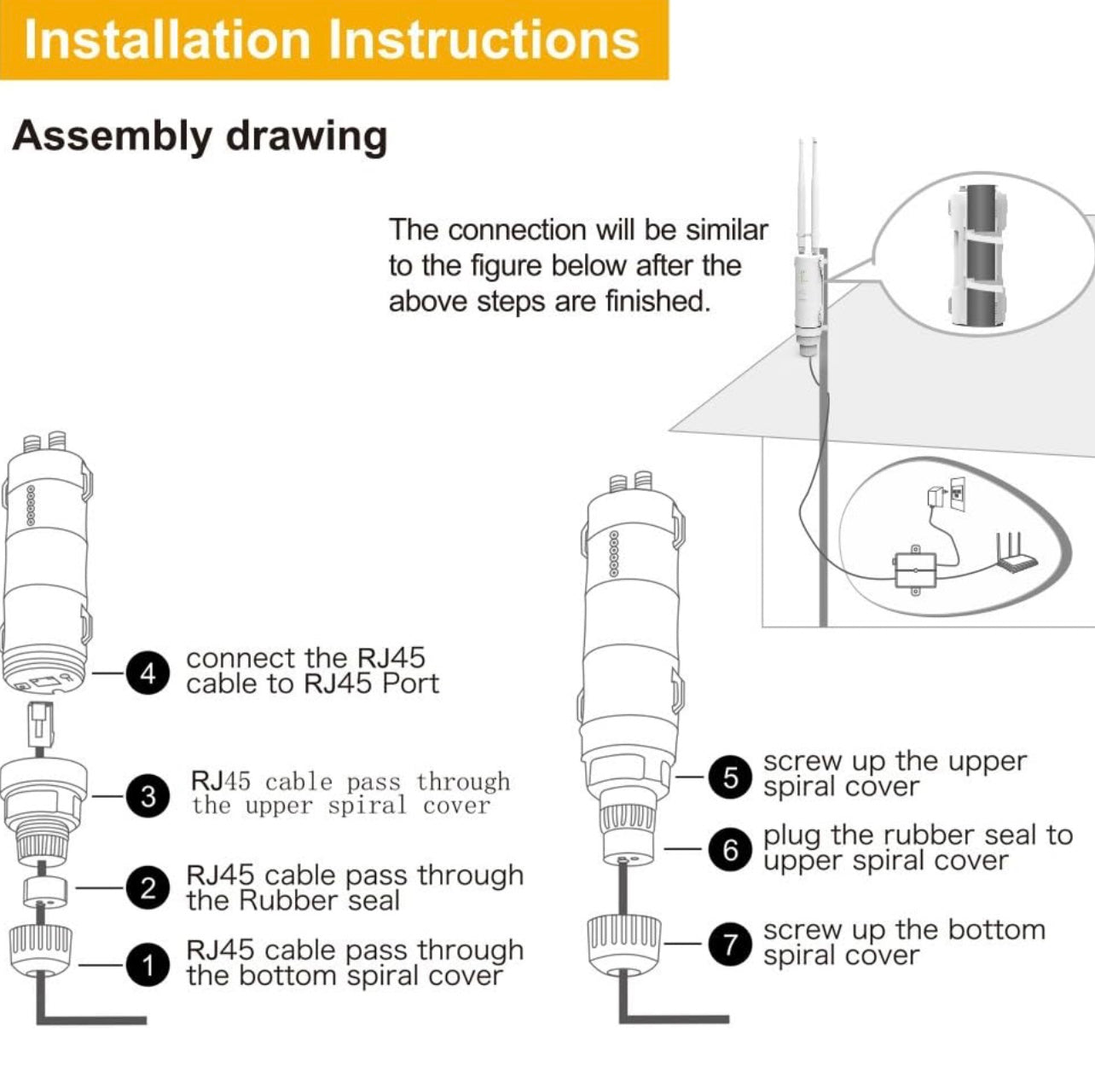 WAVLINK AC600 Dual Band Outdoor Wi-Fi Range Extender W/2*Antenna