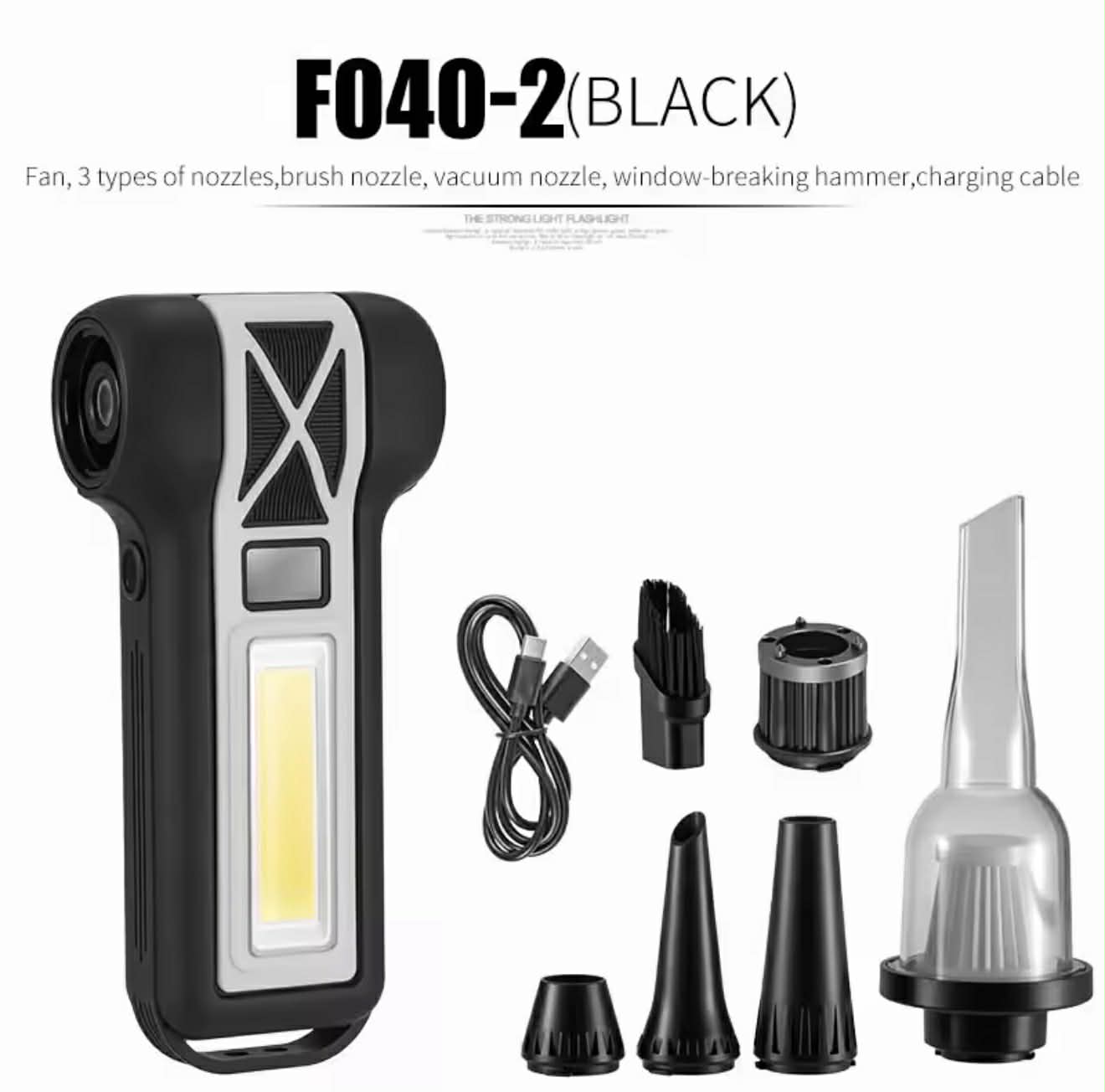 High-Speed Turbo Fan Vacuum Cleaner W/LED Lights | F040-2