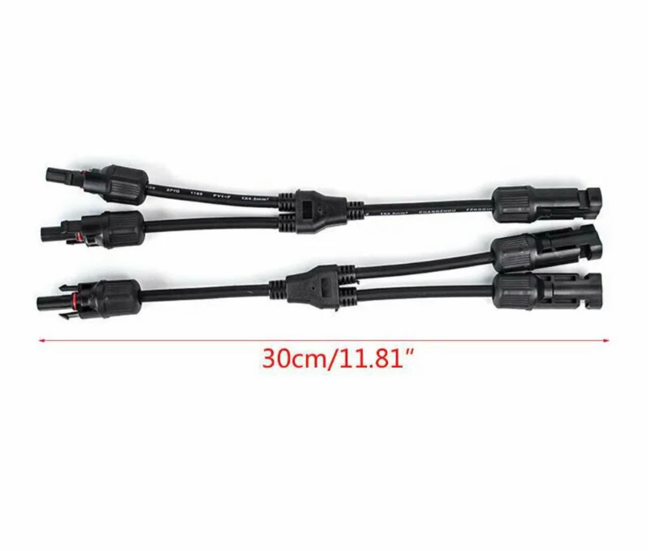 Pair Y Branch Splitter Cable (M/2F) and (F/2M) Solar Panel Cable MC4