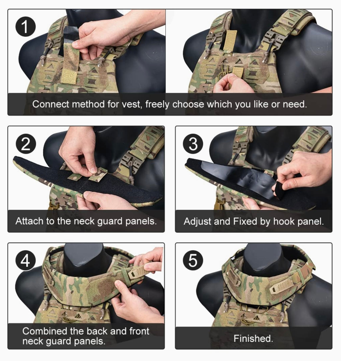 TOPTACPRO Tactical Neck Protector Thickened Neck Guards