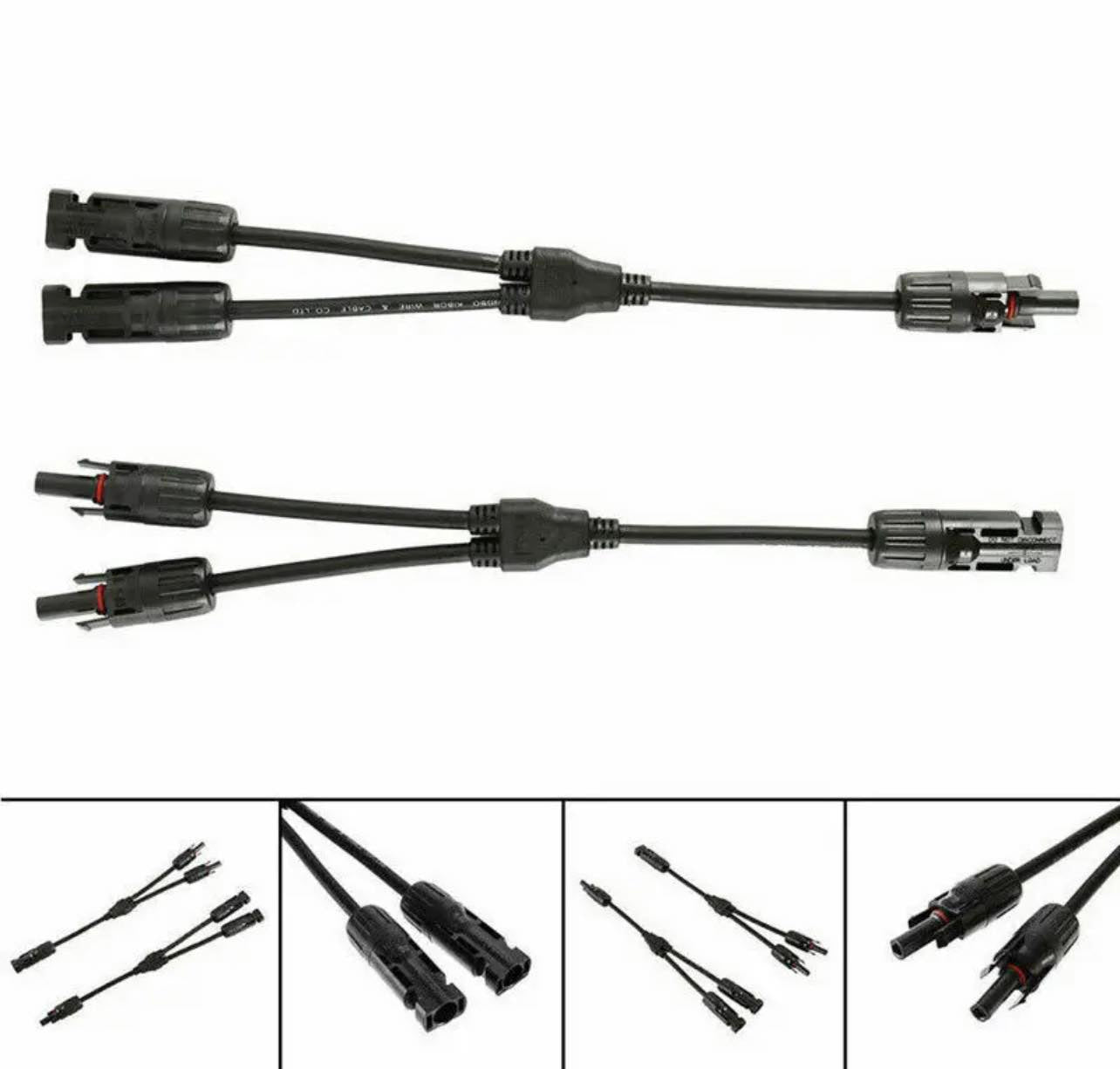 Pair Y Branch Splitter Cable (M/2F) and (F/2M) Solar Panel Cable MC4