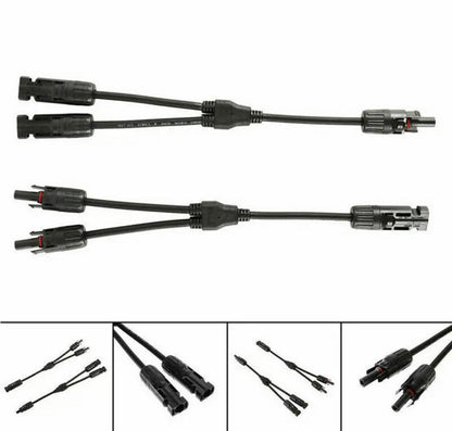 Pair Y Branch Splitter Cable (M/2F) and (F/2M) Solar Panel Cable MC4