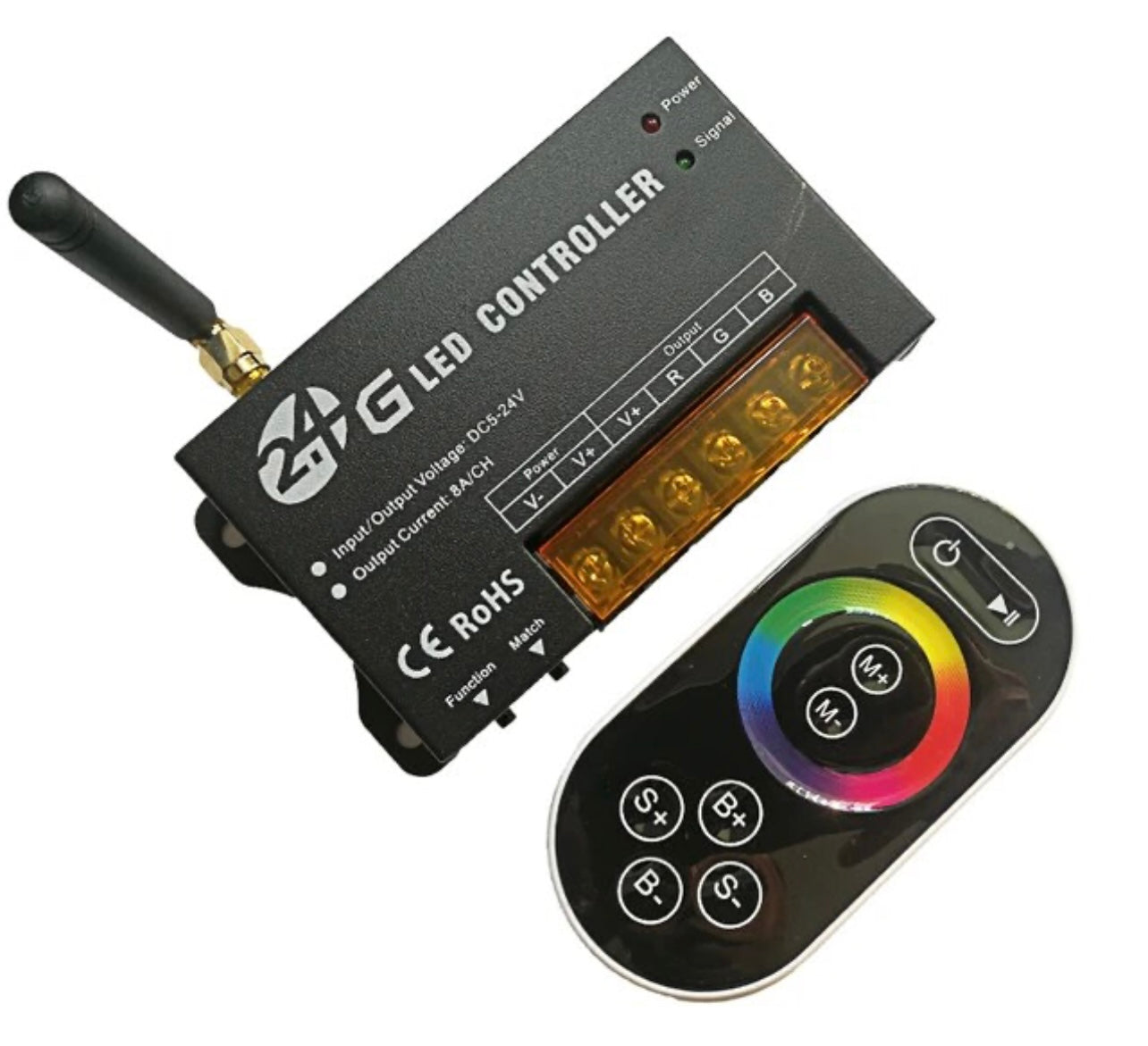LED RGB Strip Controller 2.4G RF Remote 12V-24V 4 Zone Multi Channel