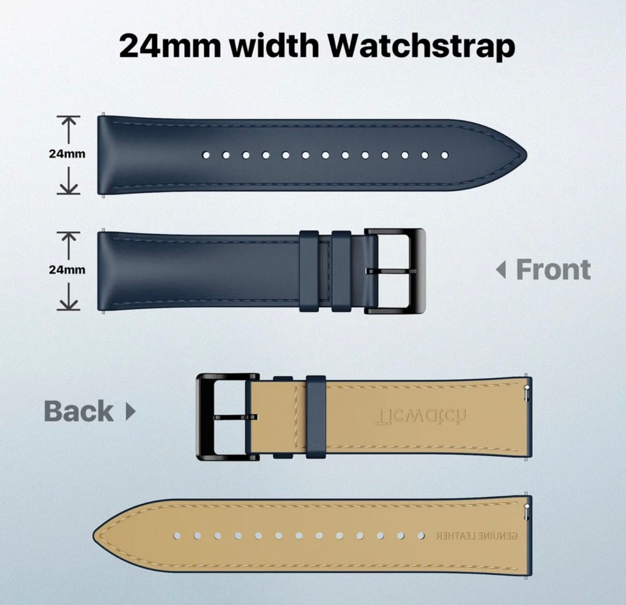 Mobvoi TicWatch 24mm Leather Watch Band