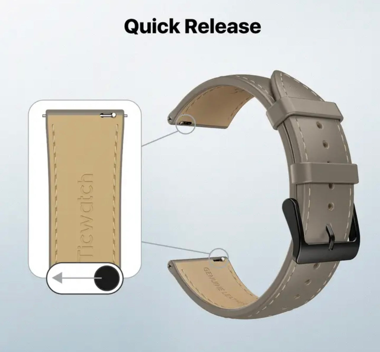Mobvoi TicWatch 24mm Leather Watch Band