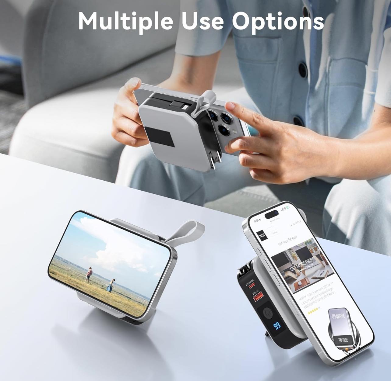 HEYMIX 10000mAh 20W 4-in-1 Power Bank Travel Charger