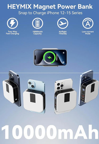 HEYMIX 10000mAh 20W 4-in-1 Power Bank Travel Charger