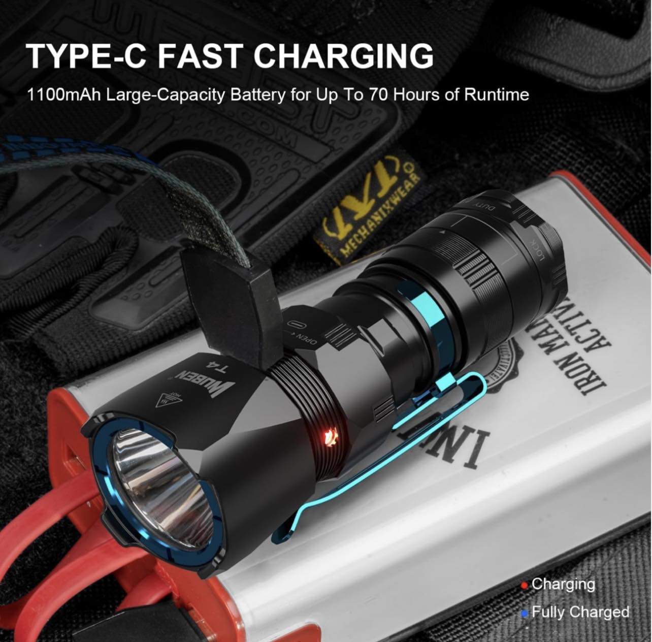 WUBEN T4 Flashlight EDC+AP50 Flashlight Ring Set