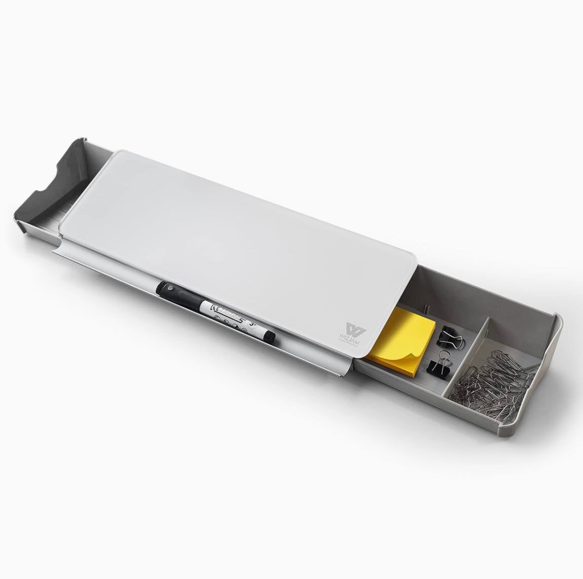 WIZJAM Desktop Glass Whiteboard W/Marker+Eraser