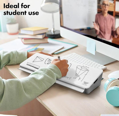 WIZJAM Desktop Glass Whiteboard W/Marker+Eraser