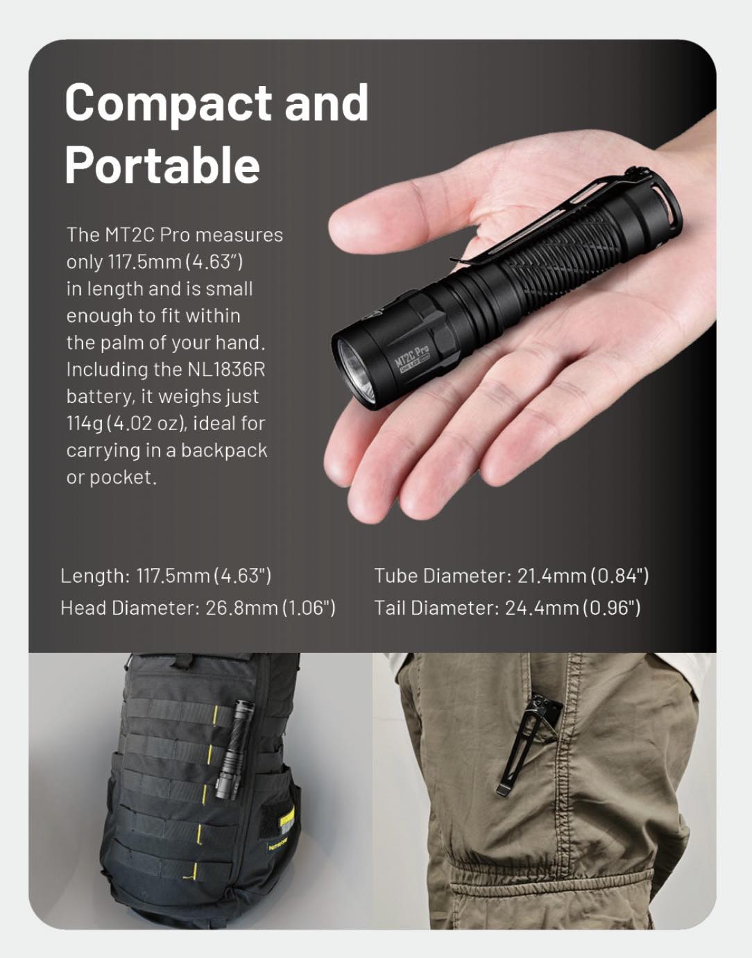 NITECORE MT2C Pro Compact Rechargeable Flashlight