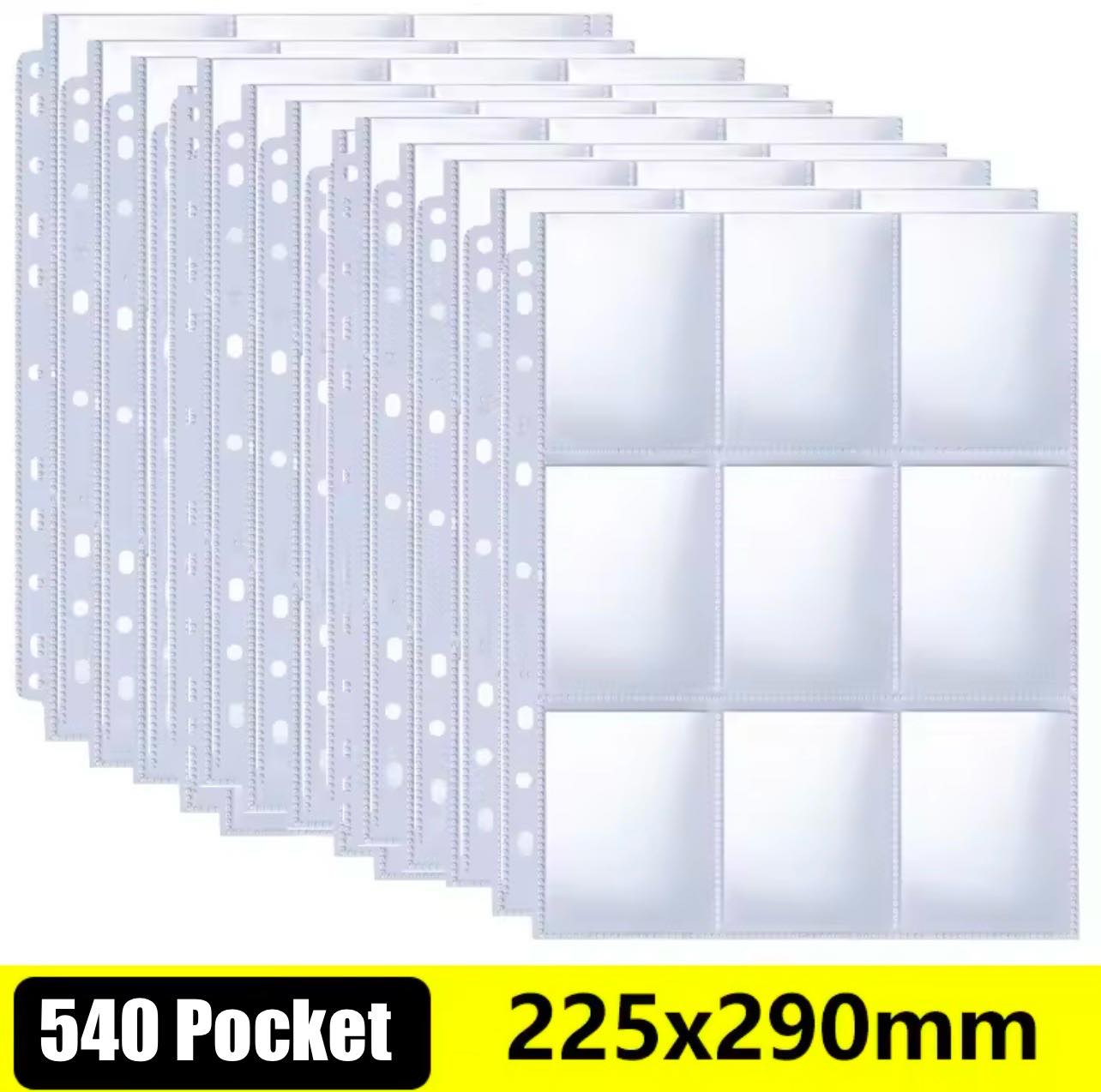 540 Pockets Gaming Card Sleeves Binder A4 Sheets