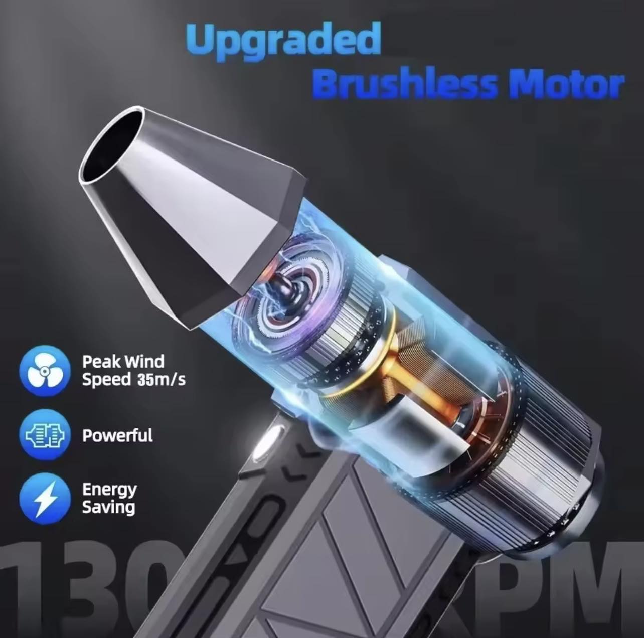 Mini Turbo Jet Fan Electric Air Duster W/Light