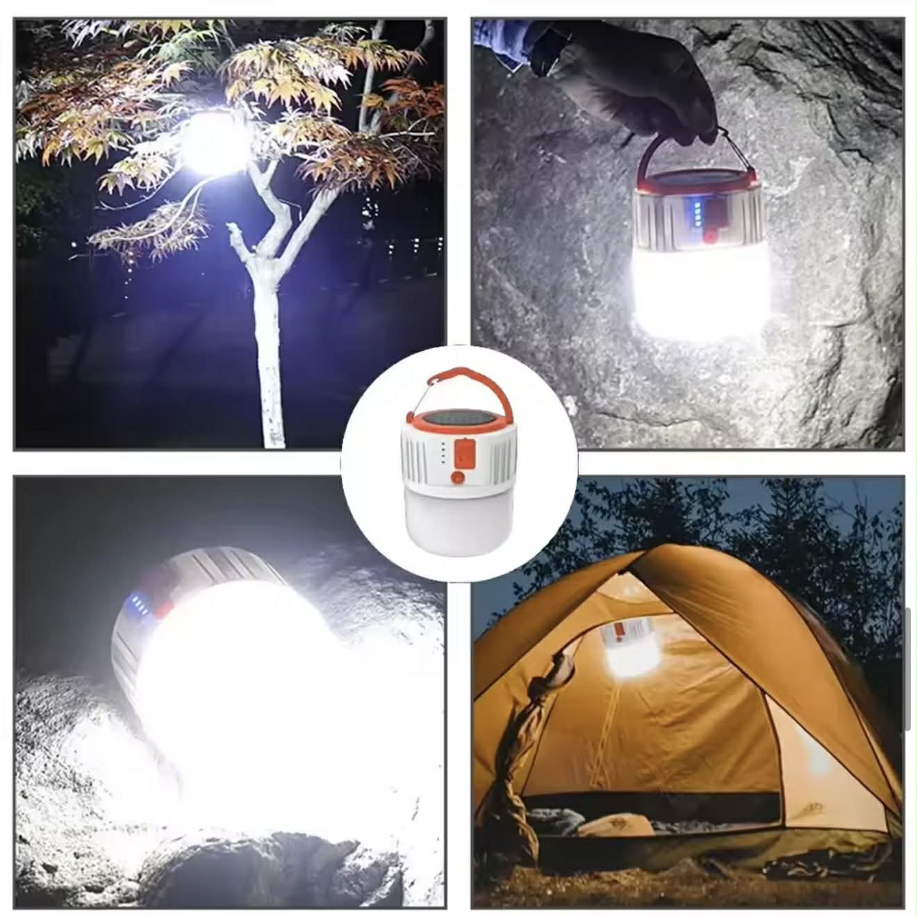 HS-V66-1 Solar Camping Lamp Rechargeable W/Hook
